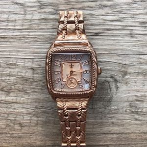 Judith Ripka Rose Gold square dial watch